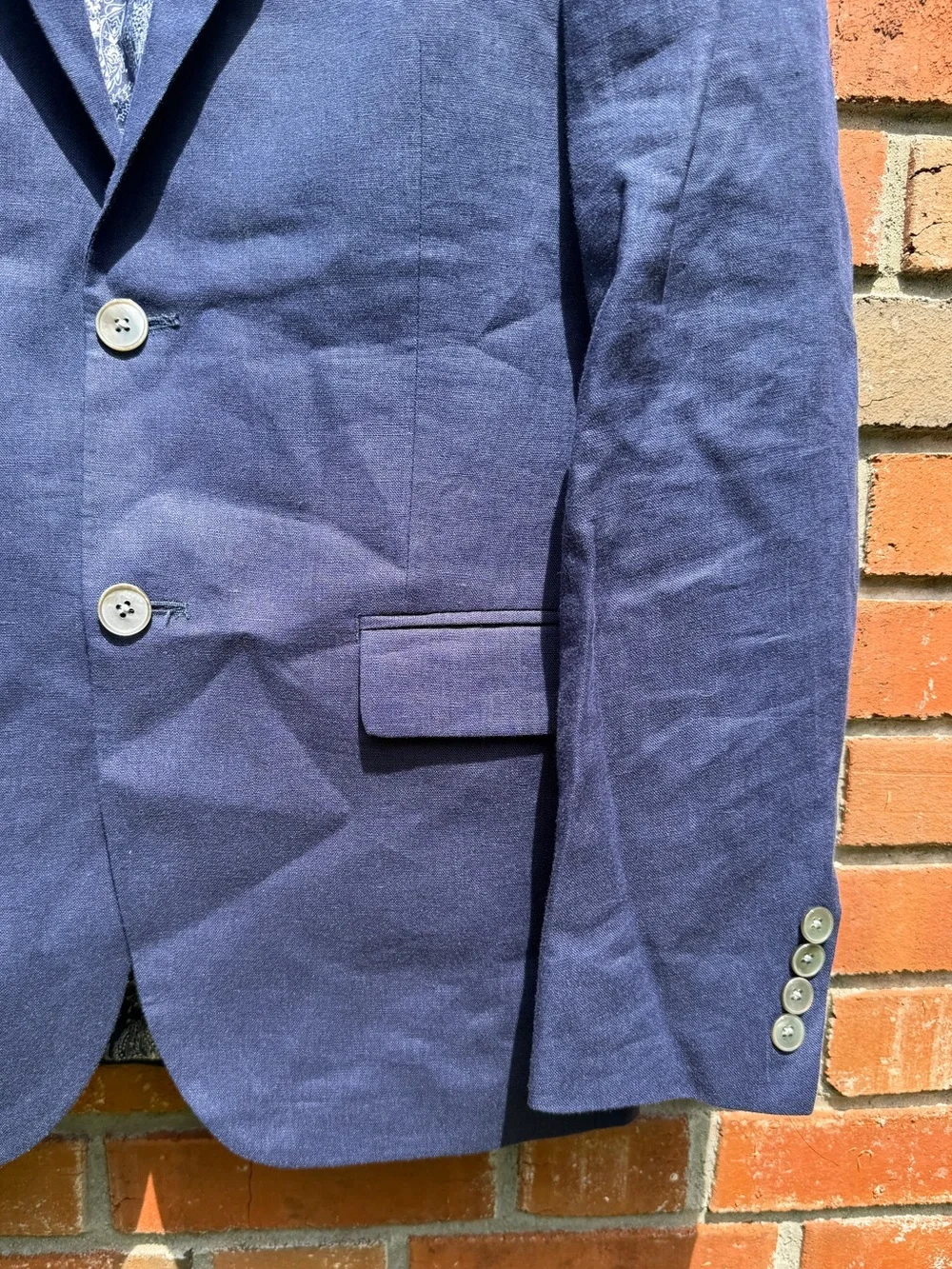 Lauren Ralph Lauren Linen Navy Blue Sports Jacket